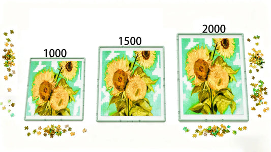 Puzzle board size comparison for 1000, 1500, and 2000-piece puzzles