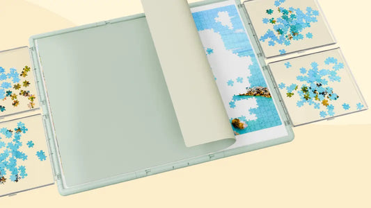 Puzzle keeper with organizer trays for storing and protecting unfinished puzzles