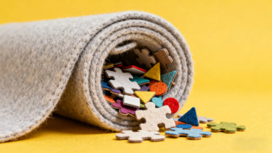 Roll up puzzle board storing a half-finished jigsaw puzzle