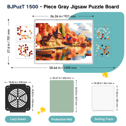 1000/1500/2000 3-in-1 Piece Puzzle Board 360° Revolving