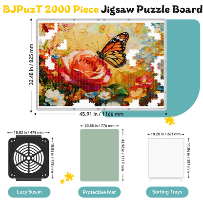 1000/1500/2000 3-in-1 Piece Puzzle Board 360° Revolving