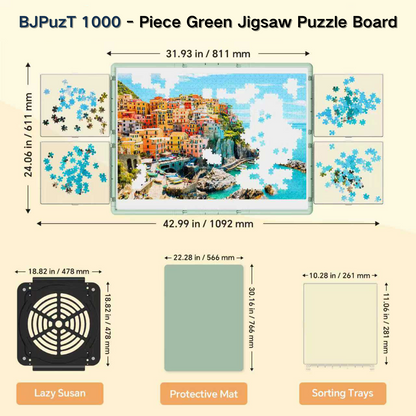 1000/1500/2000 3-in-1 Piece Puzzle Board 360° Revolving