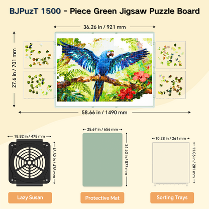 1000/1500/2000 3-in-1 Piece Puzzle Board 360° Revolving
