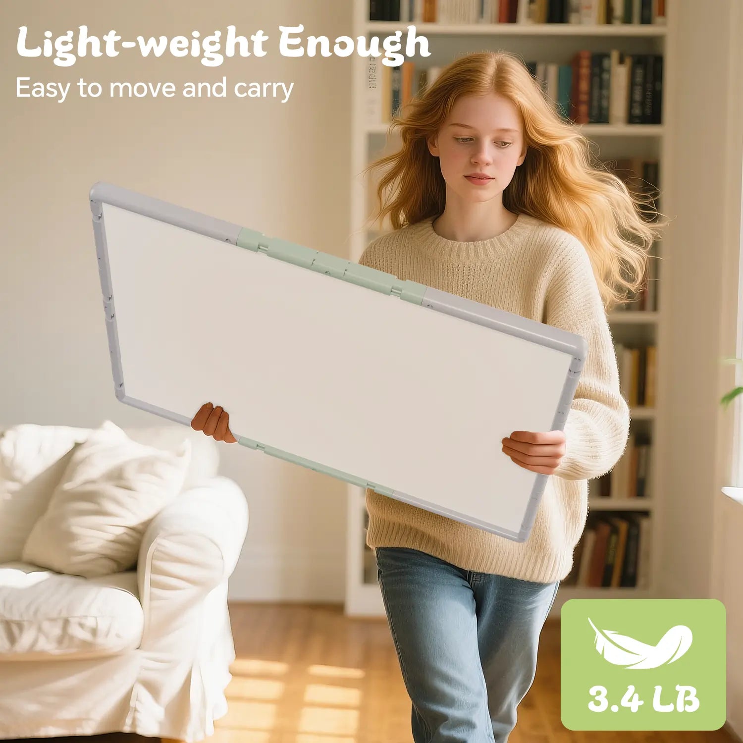 A woman easily carrying the lightweight 3.4 lb puzzle board, demonstrating its portability for moving and storage.
Image 8: Quality Comparison